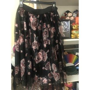 Torrid Tulle/Floral Midi Skirt